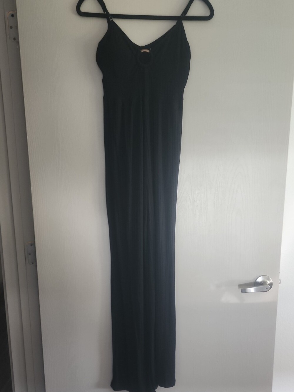SO Black Maxi Jumpsuit with Ring Detail